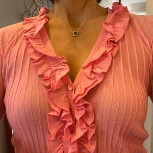 Anne Fontaine Ribbed pink blouse